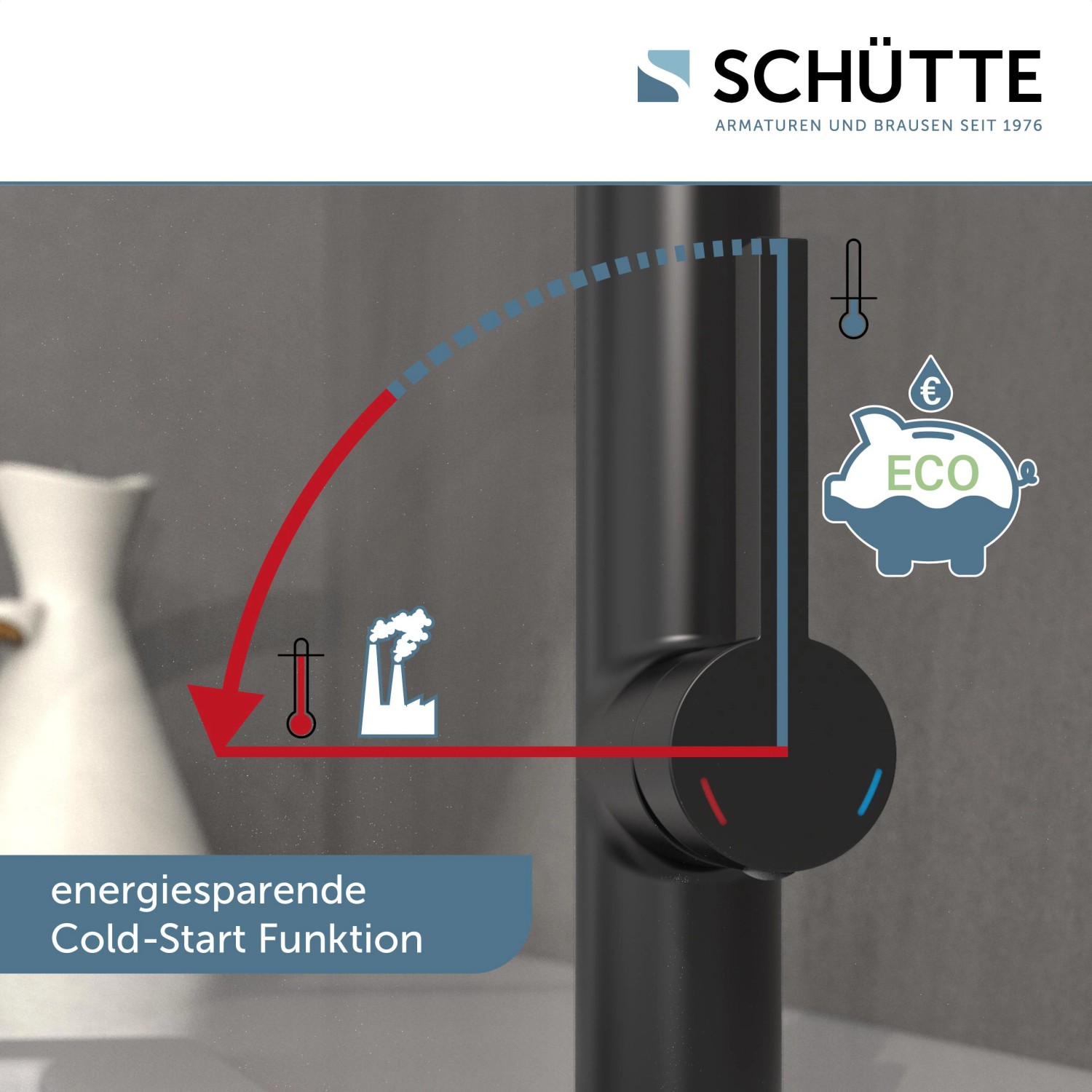 Schütte Spültischarmatur mit Soft Touch Schlauch Miami Schwarz Matt