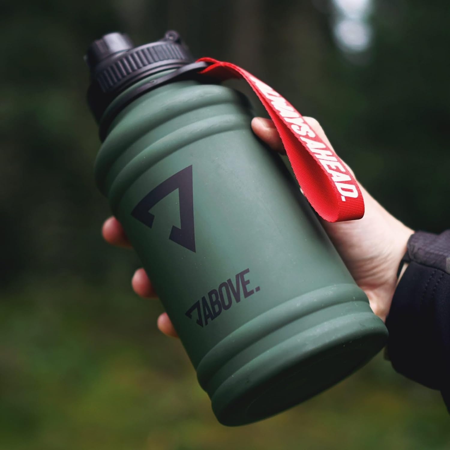ABOVE Trinkflasche Edelstahl 1,3L oliv Fitness Sport Outdoor
