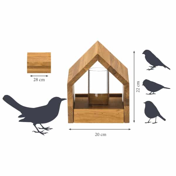 Dobar Vogelfutterhaus aus Eiche Bauhaus  #DH160