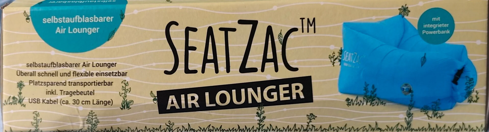 Luft-Lounger, Air-Lounger, Aufblasbares, Selbstaufblasbar, USB-Kabel