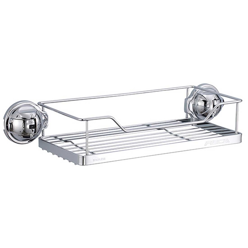 Badablage verchromt, rechteckiges Wandregal für Badezimmer, Dusche und Küche aus Stahl, 28 x 12 x 7,