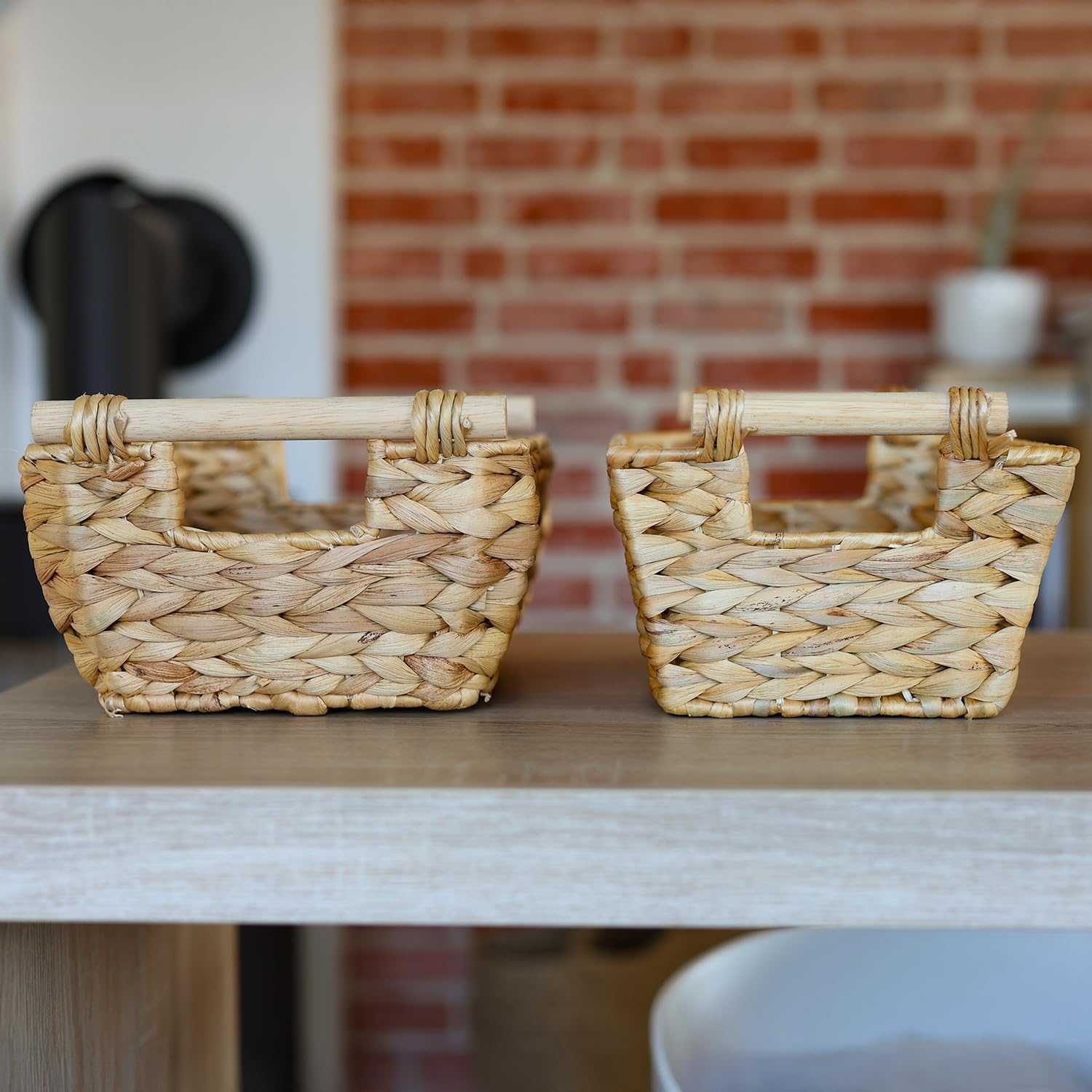 HMF Korb mit Holzgriffen 30x20x12 cm eckig
