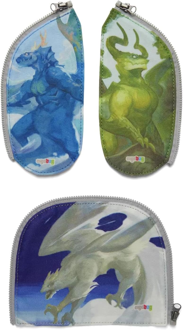 ergobag Zippies Schulranzen Zubehör Set 3-teilig für Kinder, Jungen und Mädchen Dragons - Bunt