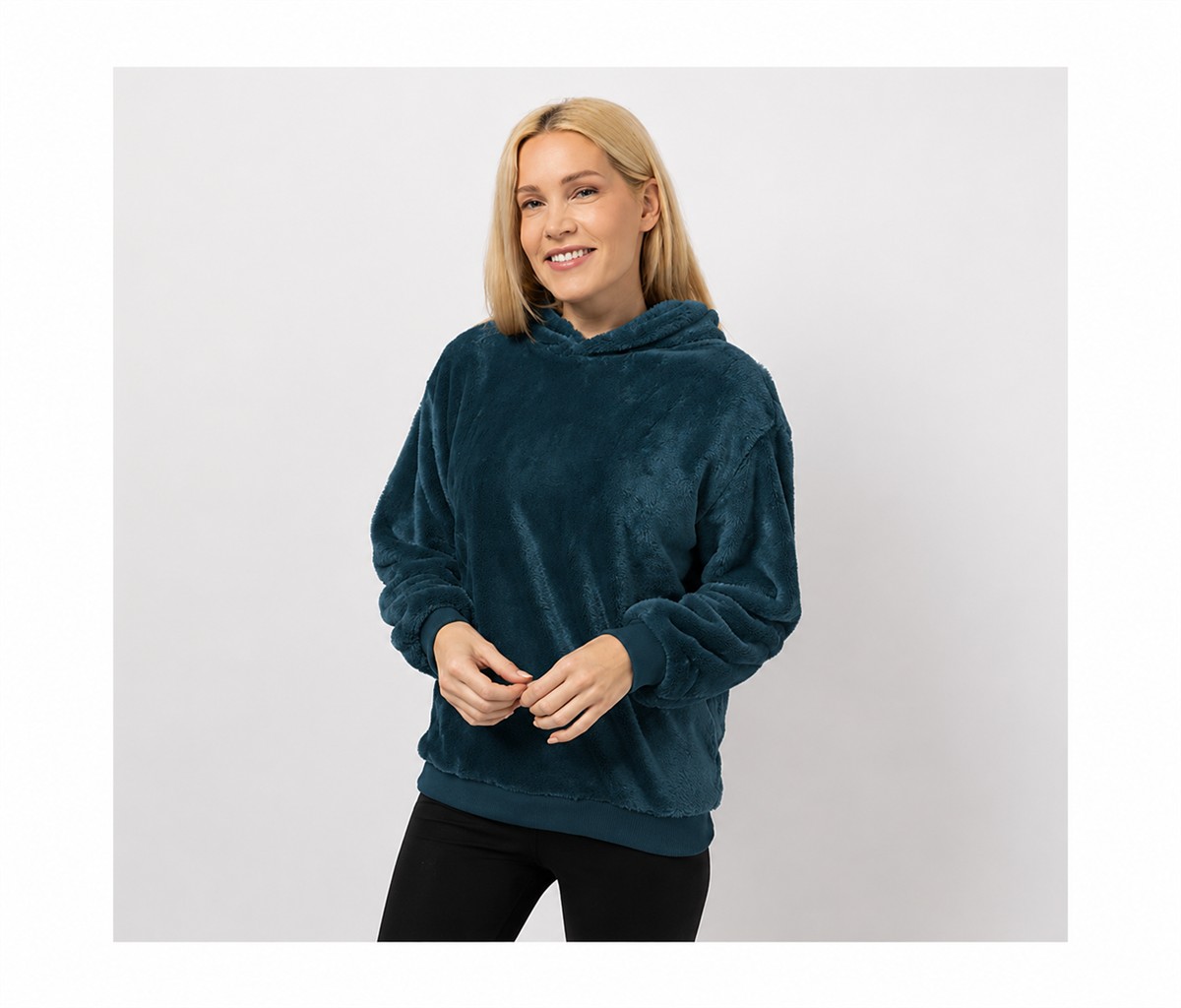 hoodie, Fleece, Türkis, Langarm, Pullover