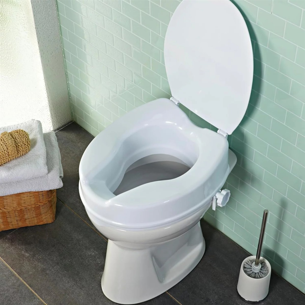 Toilettensitzerhöhung TSE 100 mit Deckel Orbisana 10 cm Höhe weiß