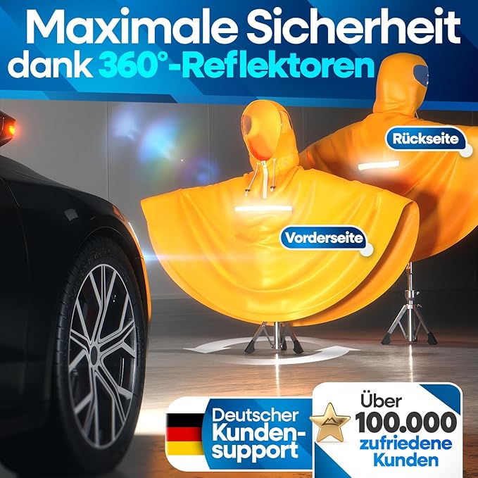 NEXTCOVER Regenponcho Fahrrad für Damen & Herren Regencape wasserdicht gelb Gr. M