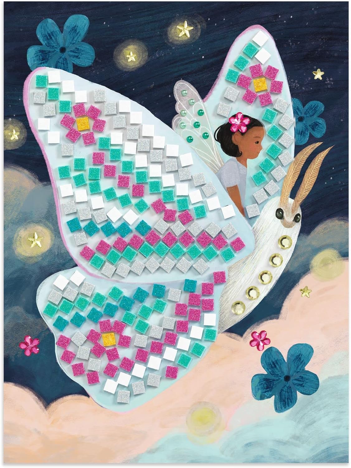 Djeco DJ09426 Mosaïques Le Monde Enchanté – The Enchanted World Mosaics