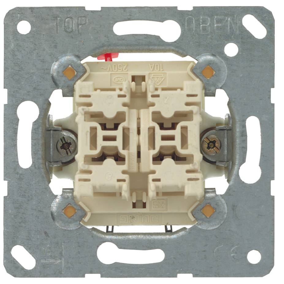 Schaltereinsatz, Doppelschalter, Unterputz, Metallträger, beige