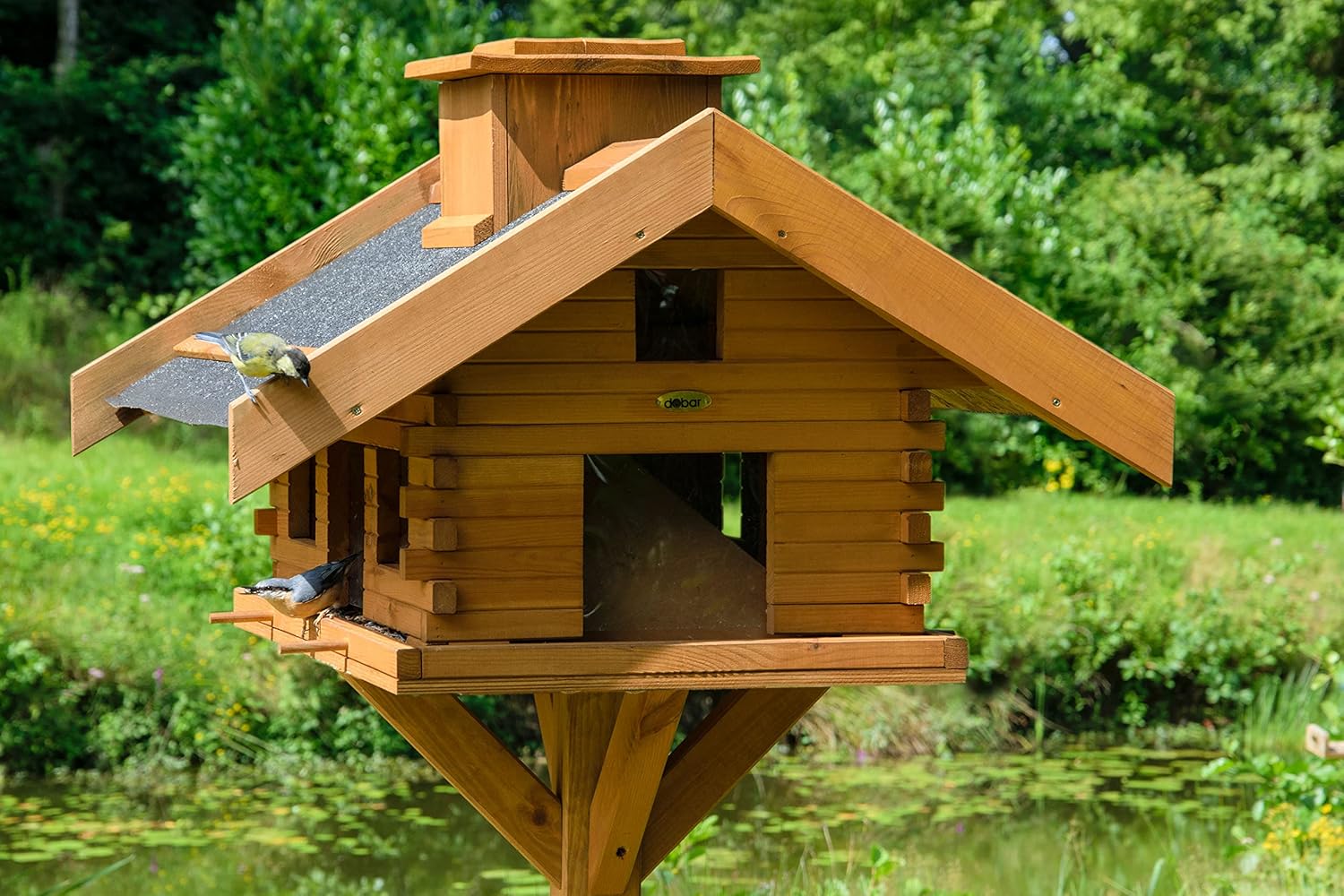 Dobar XXL Vogelvilla Vogelhaus Massivholz Vogelfutterhaus Futterstation Futterstation