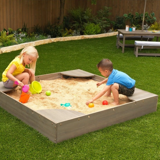 KidKraft 20045 Sandkasten Fuer Den Garten Grau