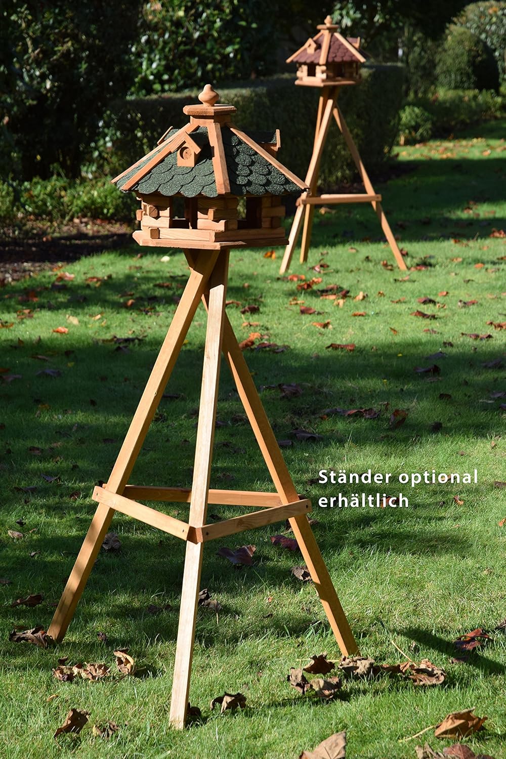 dobar Vogelfutterhaus Bitumenschindeldach 6-eckig Vogelhaus Vogelfutterstation Futtersilo Vogelvilla