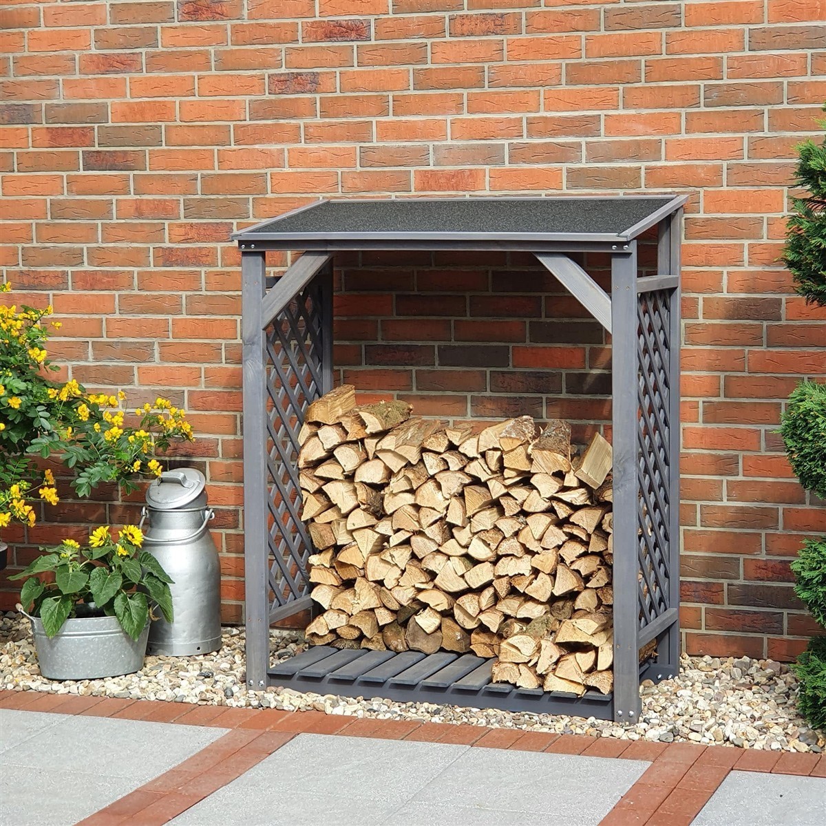 Holzscheit-Stauraum, Holzfeuerholz, Holzzimner?, Feuerholzregal, Outdoorausstattung