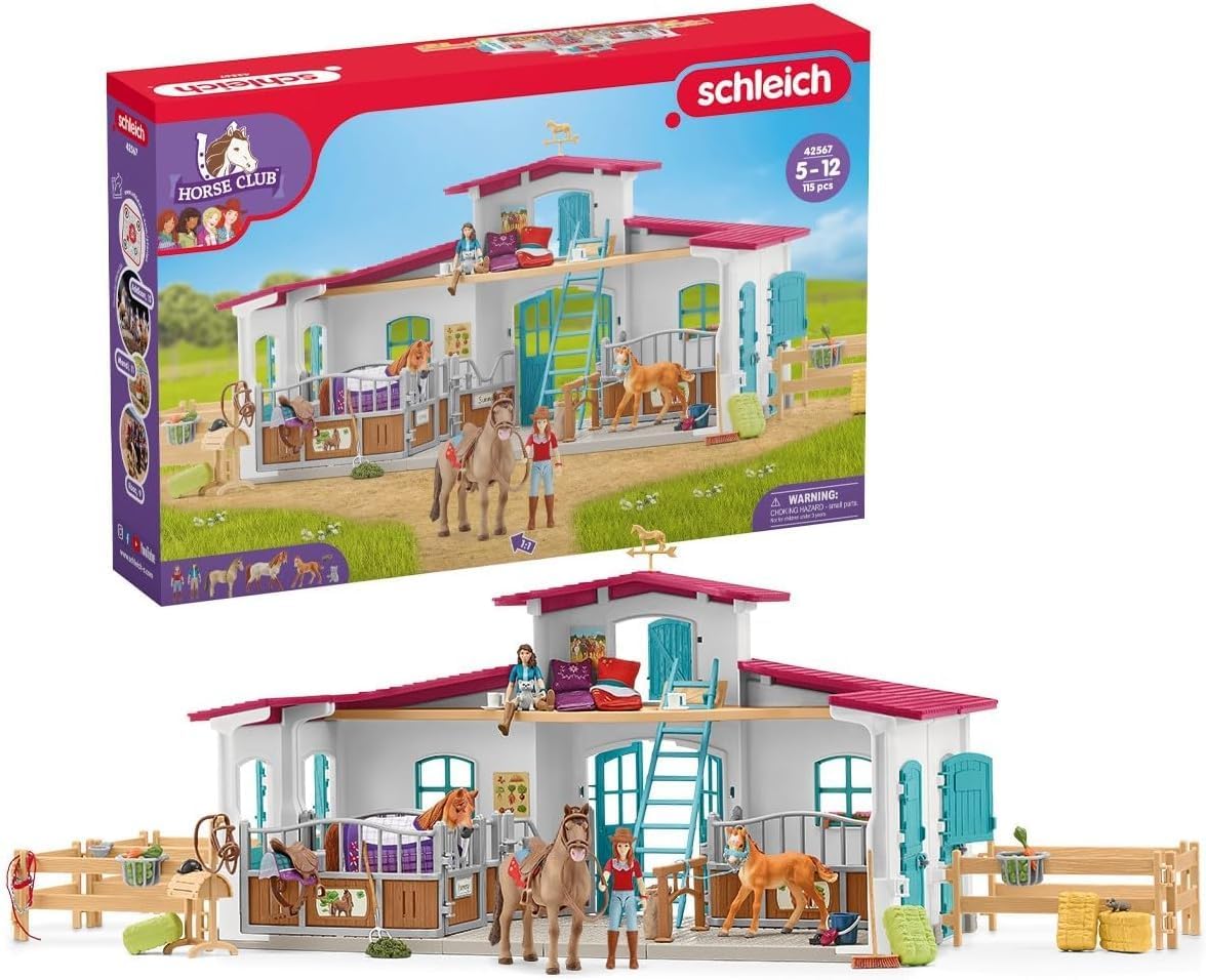 Schleich 42567 HORSE CLUB Reiterhof Pferdestall Spielset Pferde Tierfiguren
