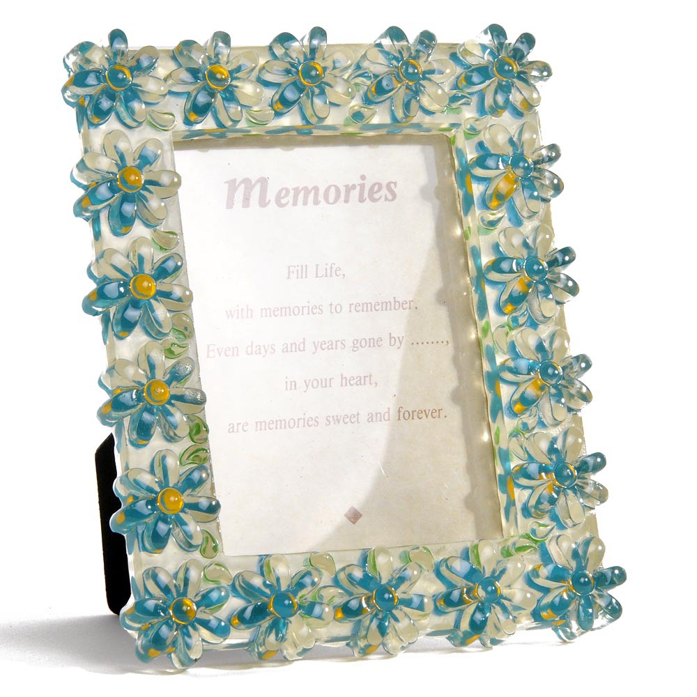 Bilderrahmen FLOWERS, 13x11 cm Blau