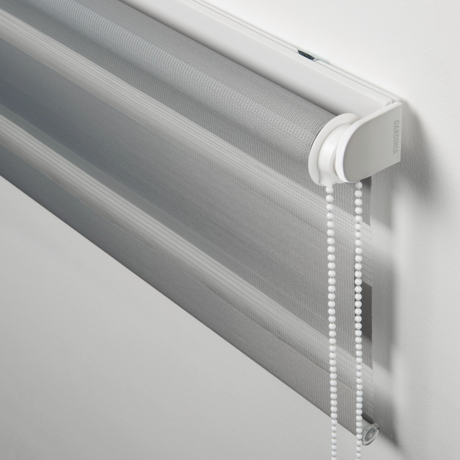 Gardinia Easyfix Doppelrollo mit Montageschiene 45 cm x 150 cm Grau