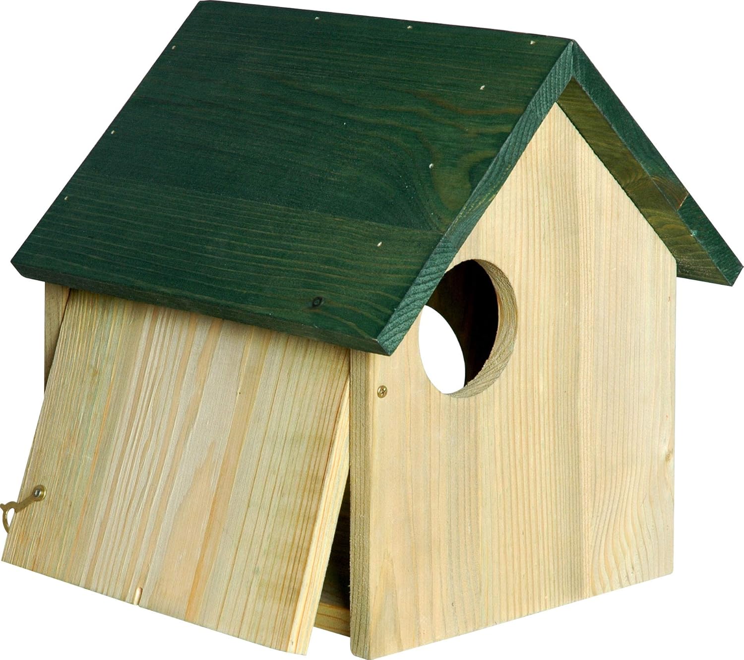 dobar Eichhörnchenkobel - Eichhörnchenhaus aus Massivholz - Futterhaus für Eichhörnchen - Eichhhörnchen Schlafhaus mit 3 Eingängen  25 x 26 x 28,5 cm  Grün DH122
