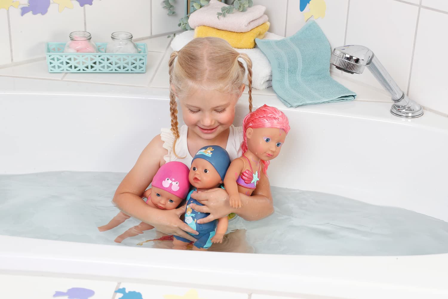 Zapf Creation 834060 BABY born My First Swim Girl Aufzieh-Badepuppe wasserfest Puppe Badepuppe