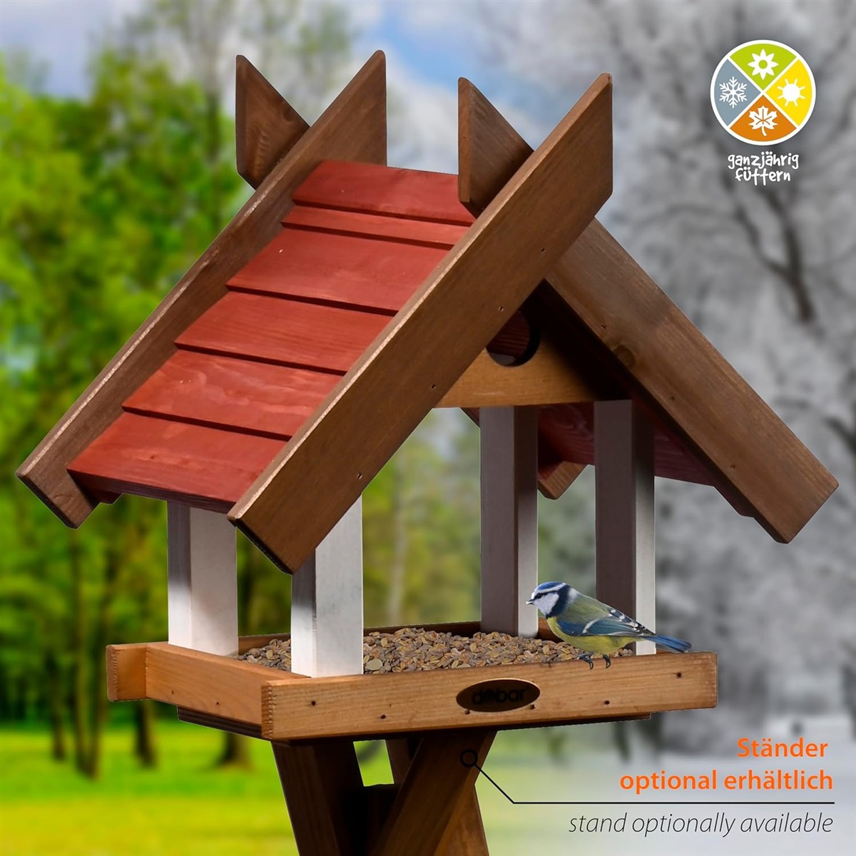 Vogelfutterhaus, Vogelfutter, Vogelnahrung, Futterstation, Holzdesign