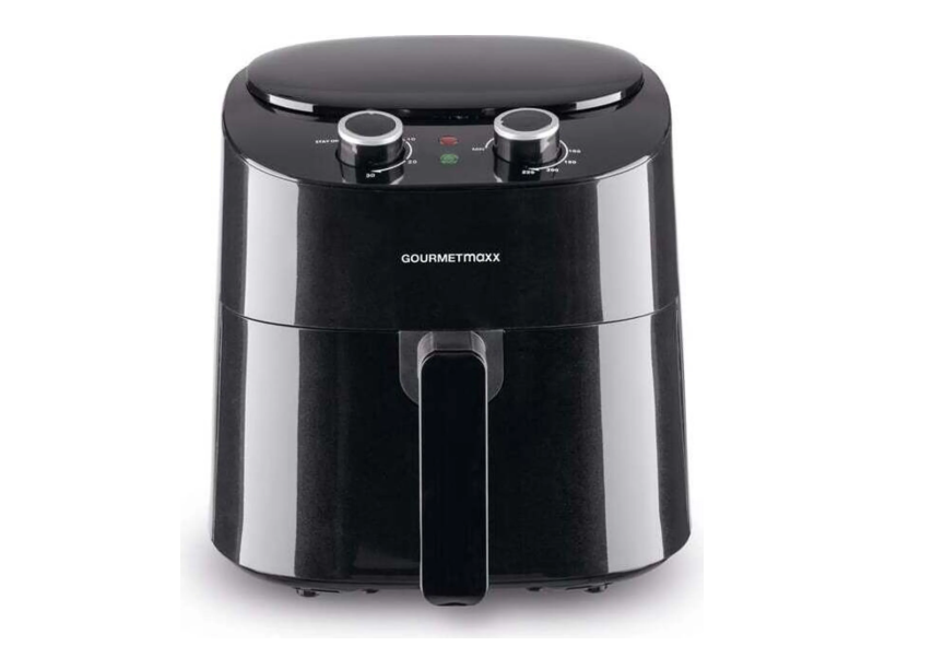 Heißluftfritteuse Schwarz 4,5 L 1450 W, 8 Programme Timer LCD-Display 34x26x27 cm