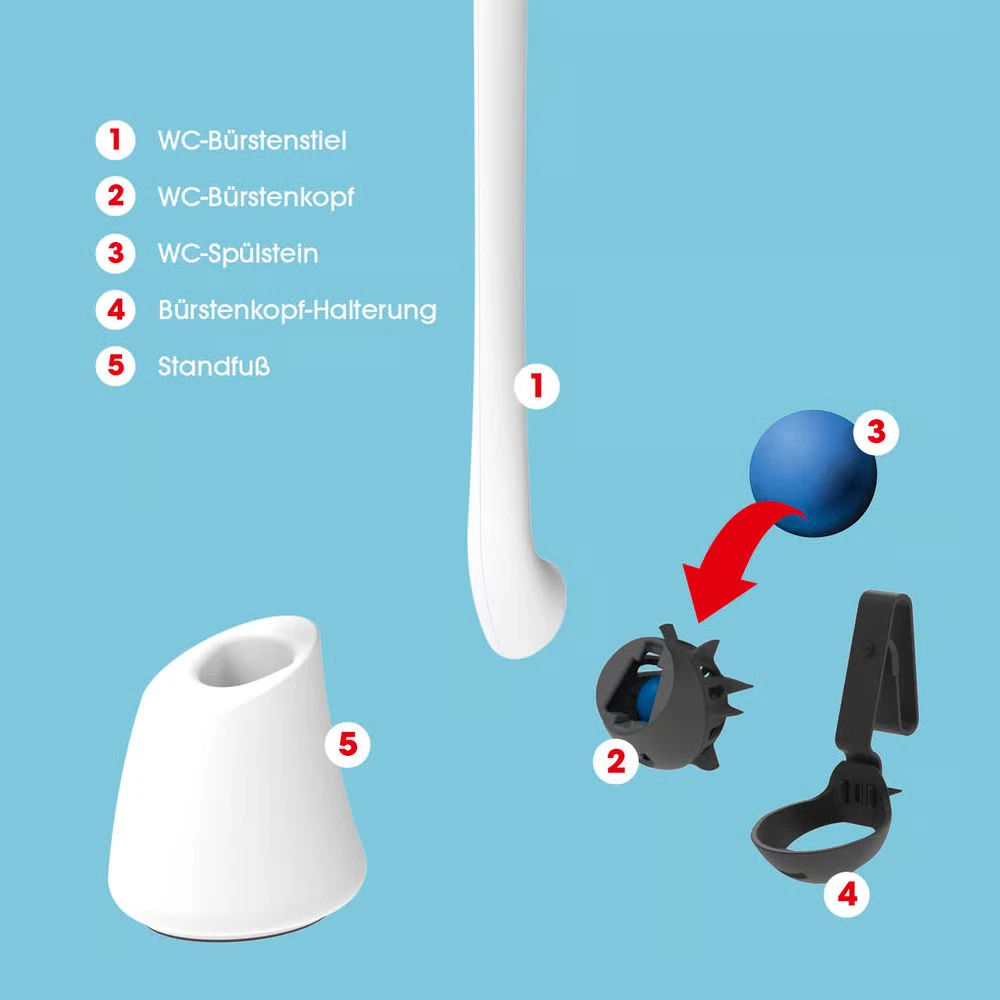 EASYmaxx WC Reinigungs Bürste 2-in-1 Silikon Toilettenbürste Spülstein Klobürste