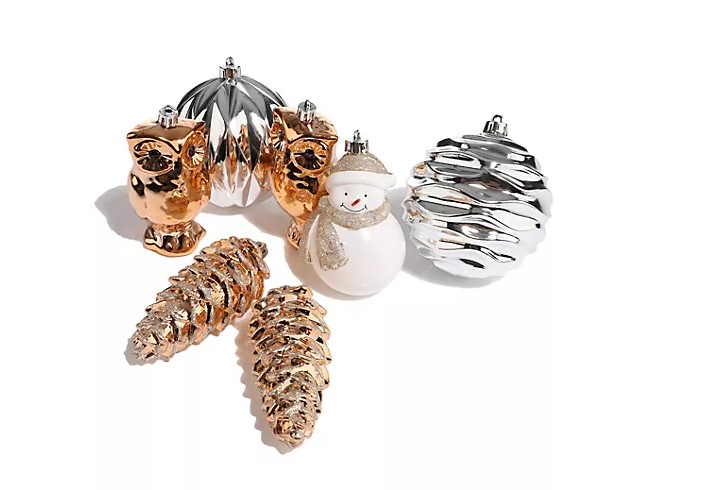 KABELLA Xmas Baumschmuck-Set 140 Teile Weihnachtskugeln Zapfen Kugel Schneemann