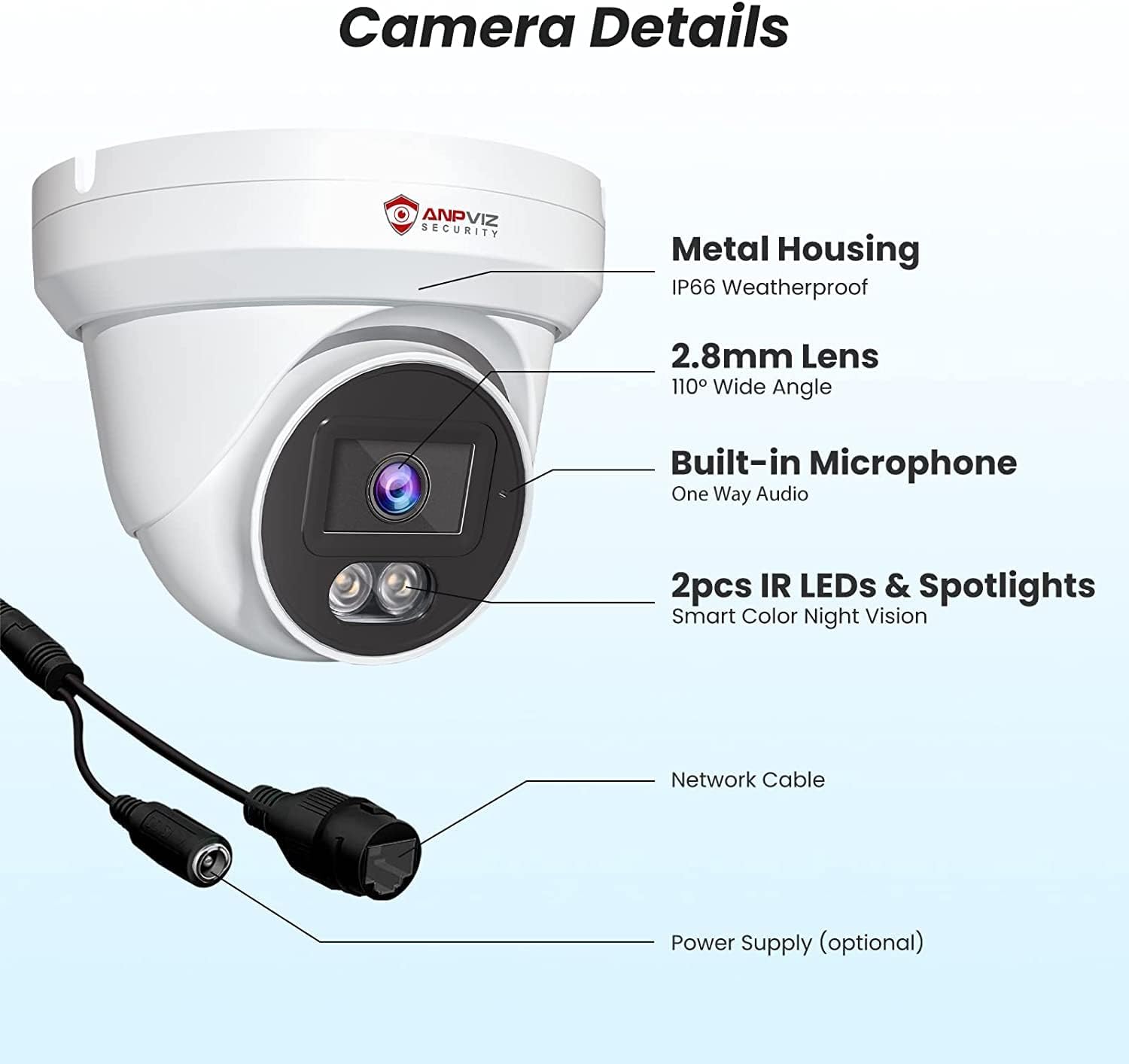 Anpviz 8MP PoE IP Kamera Outdoor mit Personen/Autoerkennung Überwachungskamera