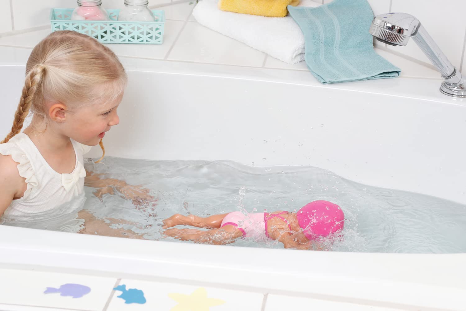 Zapf Creation 834060 BABY born My First Swim Girl Aufzieh-Badepuppe wasserfest Puppe Badepuppe