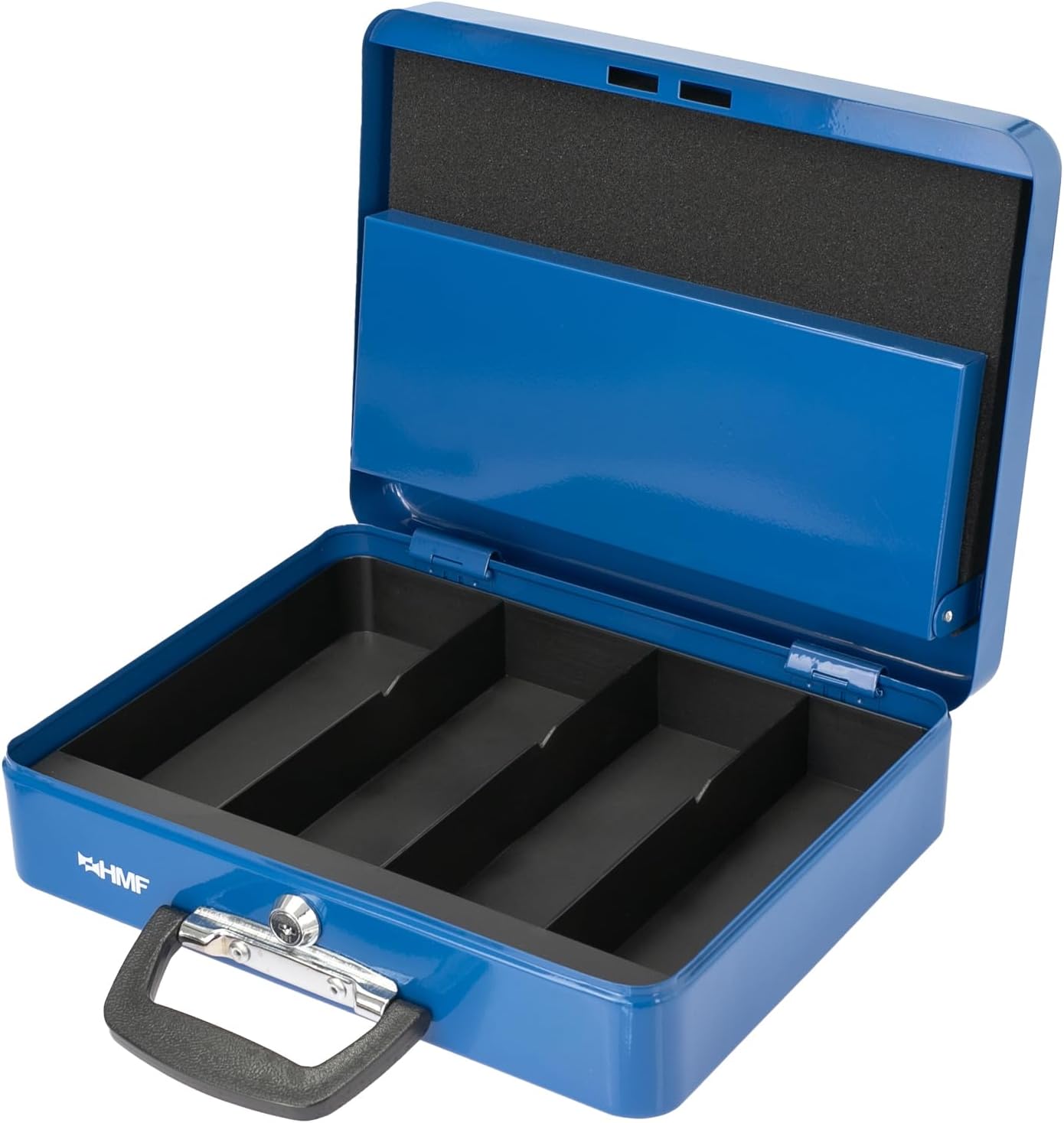 HMF Geldkassette Geldzählkassette Tragegriff blau