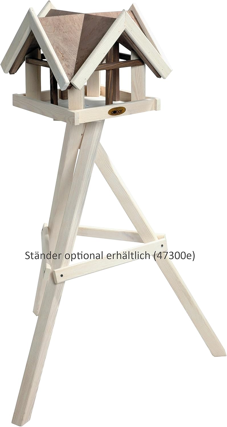 Dobar Luxus-Vogelhaus Aufwendiges Vogelhaus im "Antikfinish"-Design (gescratcht) aus lasiertem Kiefernholz mit 4 Giebeln braun/weiß