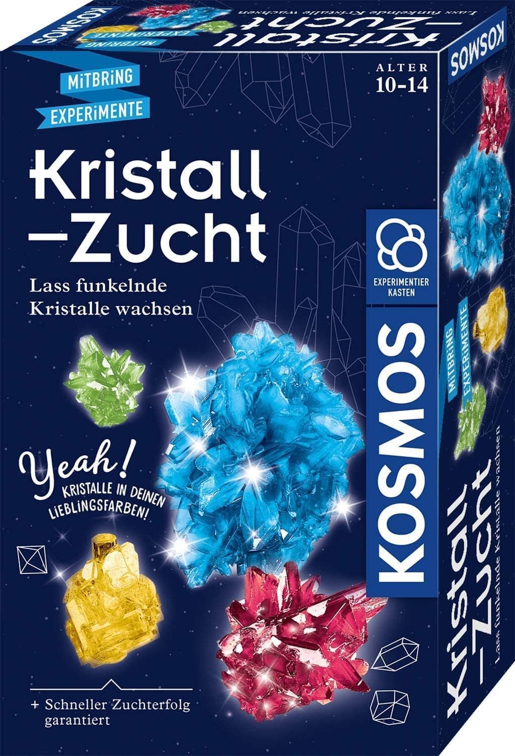 KOSMOS 657840 Kristall-Zucht Experimentierset Kristalle in deinen Lieblingsfarben, schneller Zuchterfolg Mitbringsel Geschenk