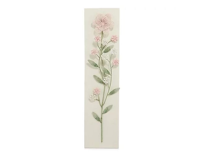 ABELLA Arte Wanddekoration Blumenmotiv Holz & Metall