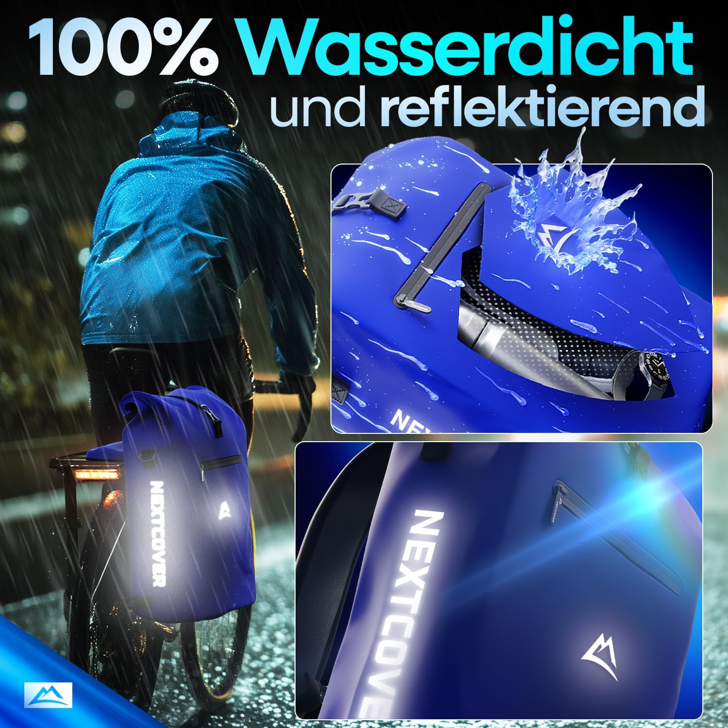 Nextcover NEU 3in1 Fahrradtasche für Gepäckträger PVC frei - Gepäckträgertasche, Fahrradtasche Rucksack und Umhängetasche 25L I Fahrrad Tasche wasserdicht Fahrradtaschen Gepäckträger