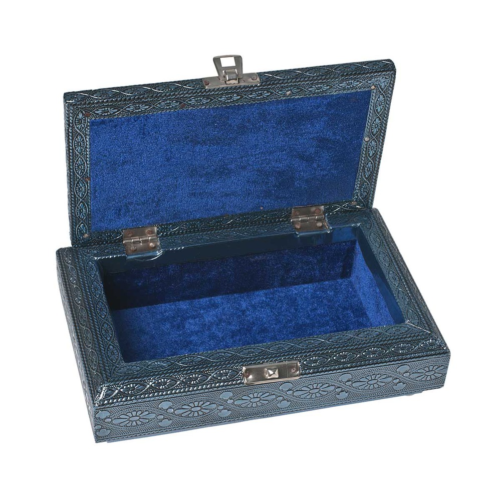 Schmuckbox aus Aluminium, verschiedene Designs, 20 x 12 x 6 cm