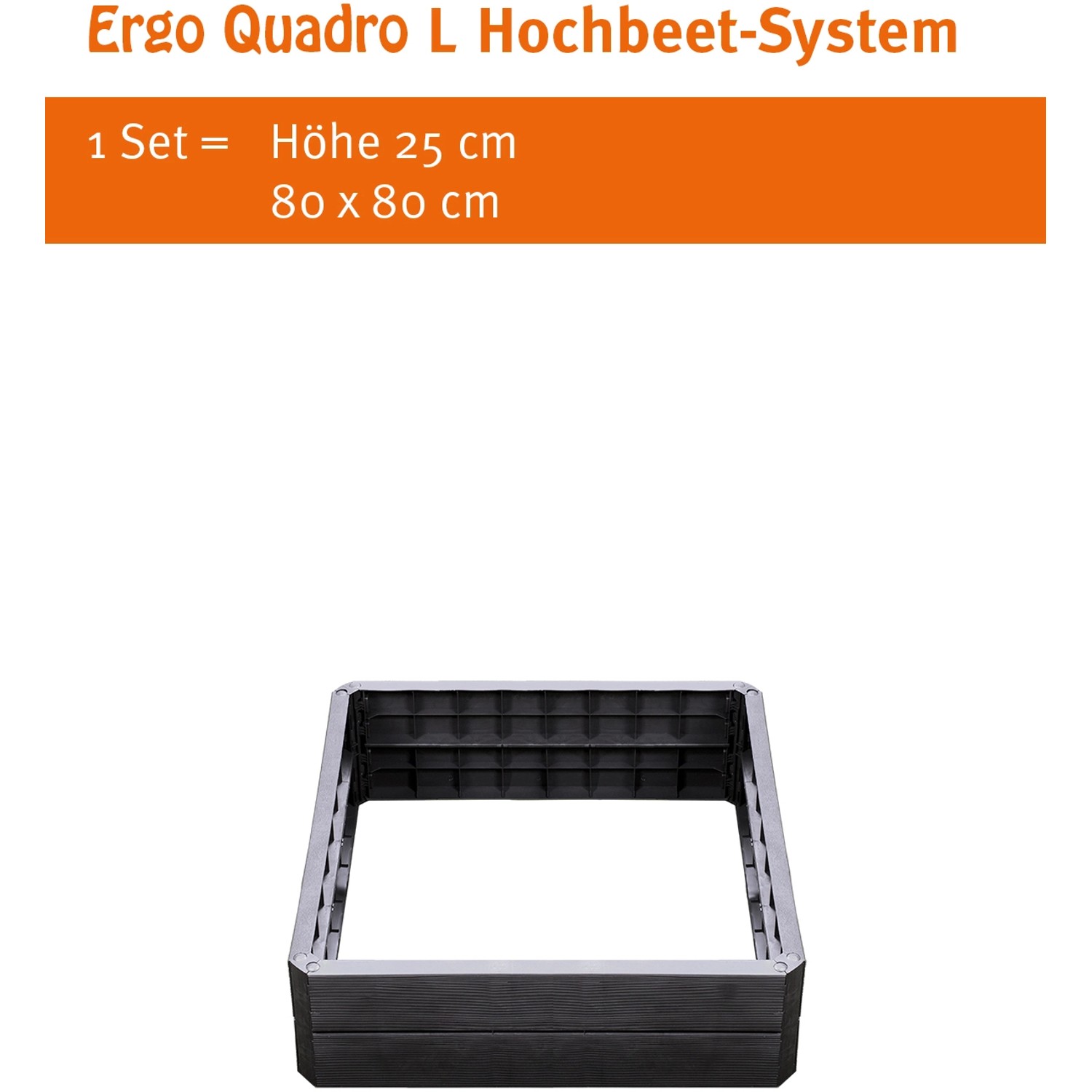 Garantia Hochbeet System Ergo Quadro L 80 cm x 80 cm