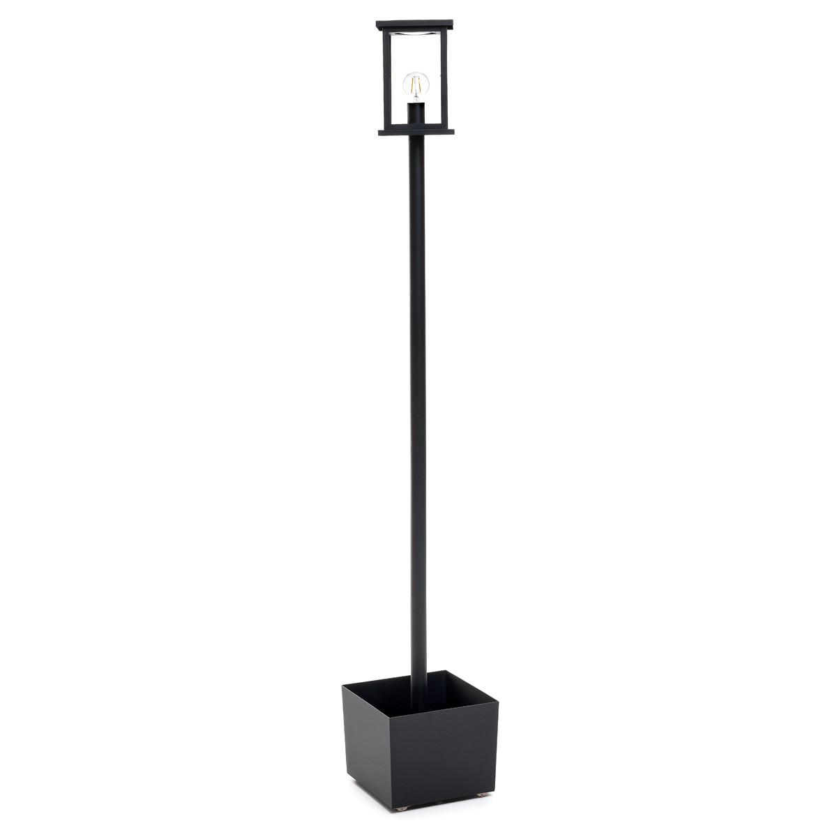 Standleuchte, Lampe, Schwarz, Holzlook, Beleuchtung