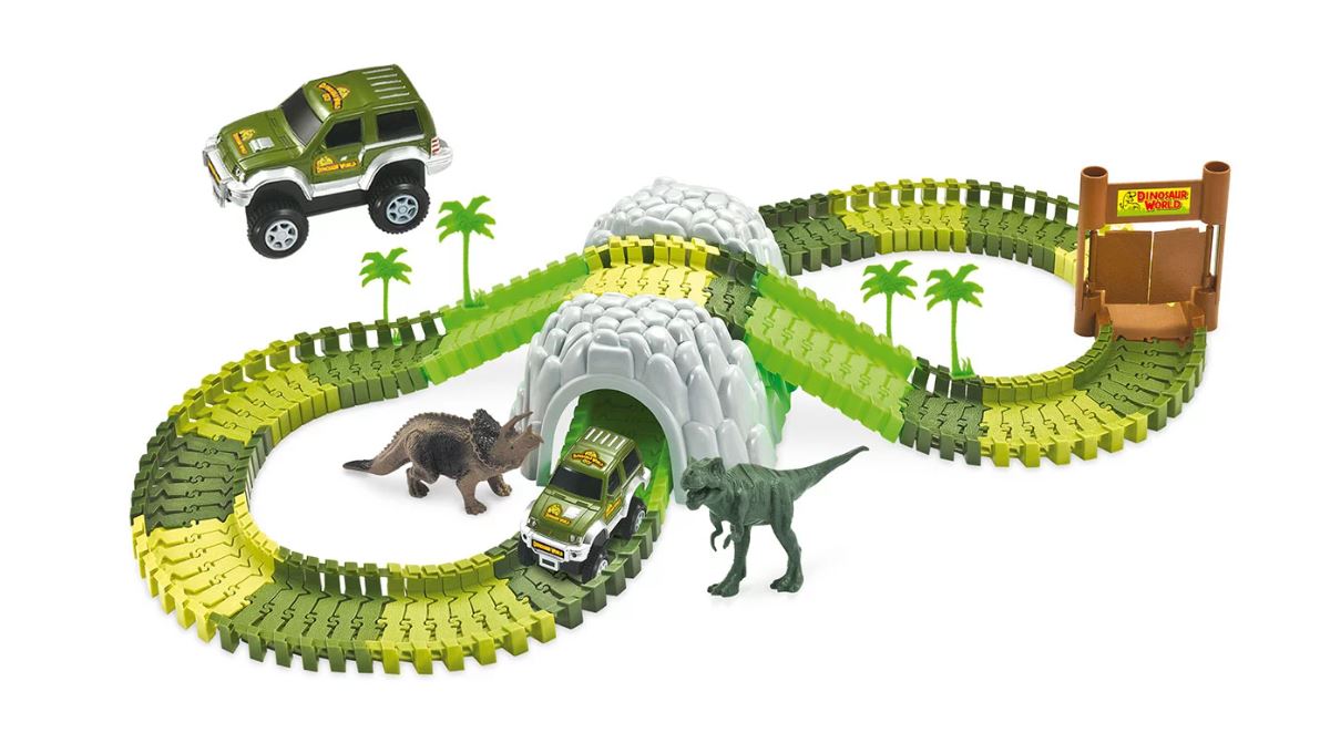 Amewi 100653 MAGIC TRAXX DINO-PARK Mini Set mit Tunnel