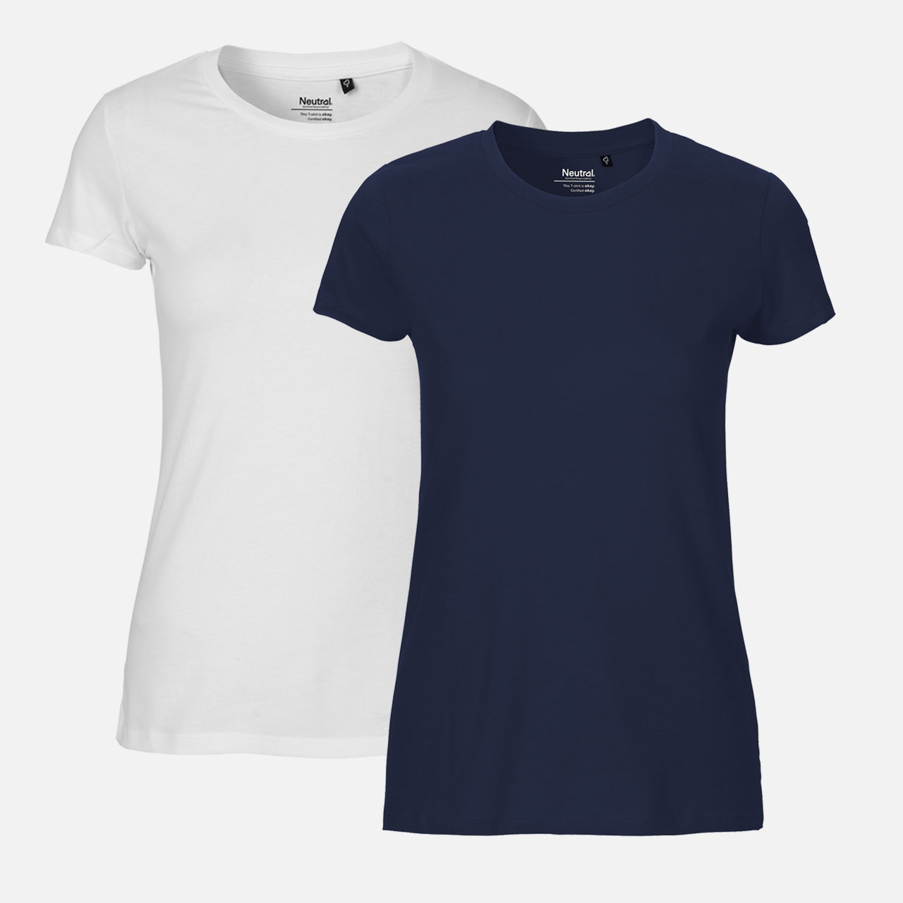 Doppelpack Neutral® Ladies Fit T-Shirt - Weiss / Navy XL Weiss / Navy