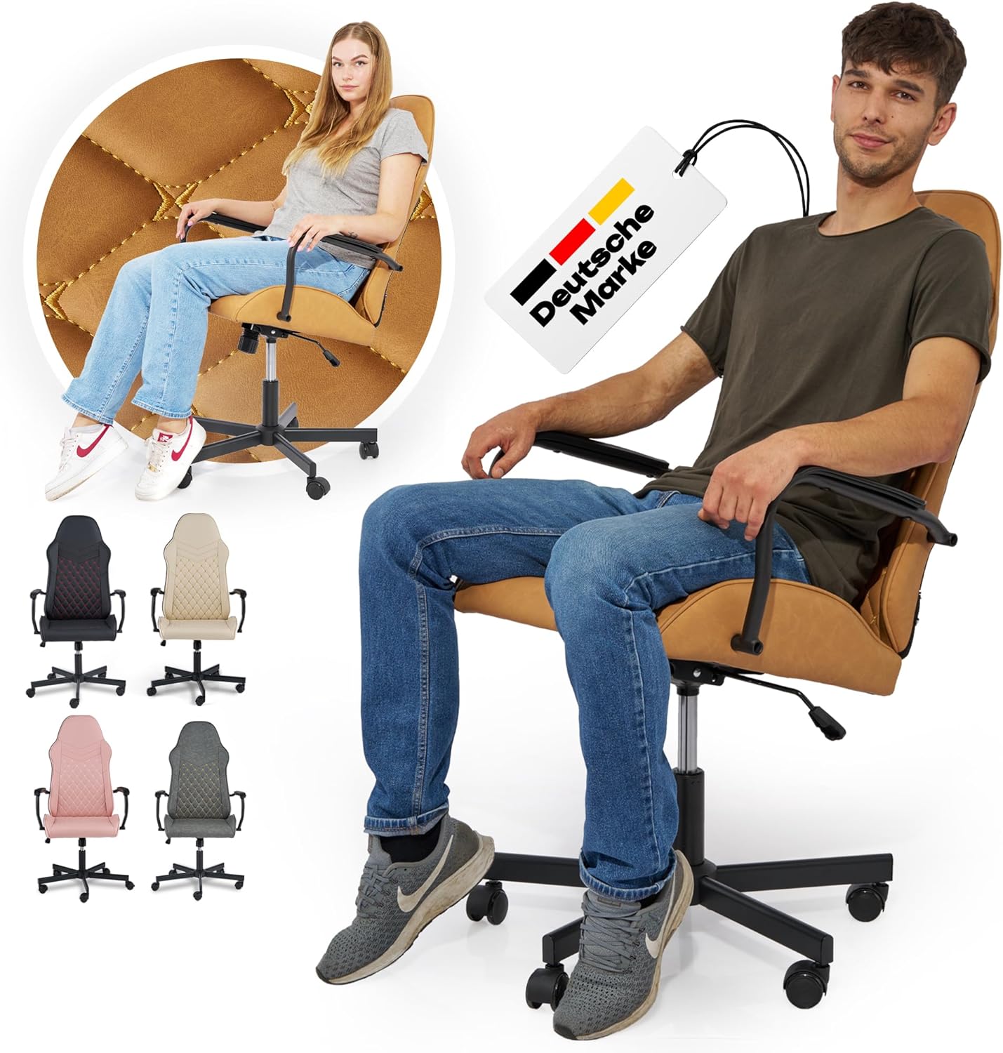 SITZGOLD S ONE Gaming Stuhl braun Schreibtischstuhl Bürostuhl #B20