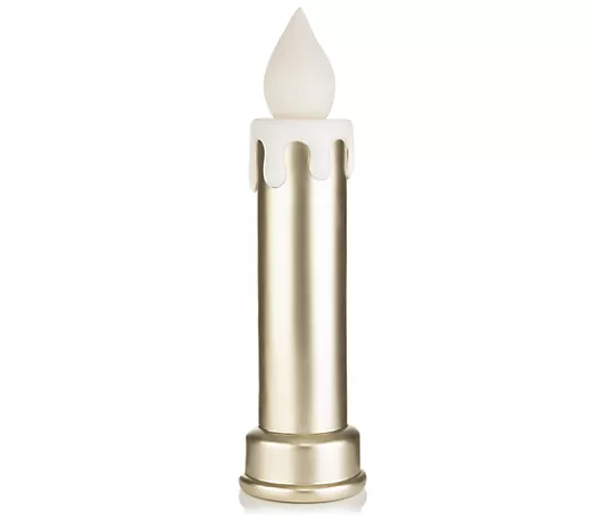 LED-Kerze, Kerzenlampe, goldfarben, Flammenform