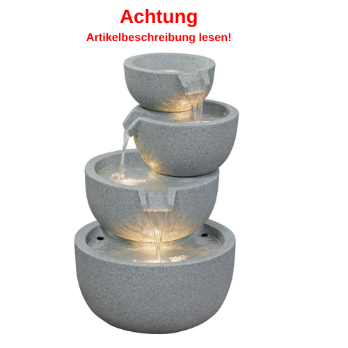 Dobar 4-stufiger LED-GartenbrunnenRama Dekobrunnen Dekorativer Gartenbrunnen #DH274