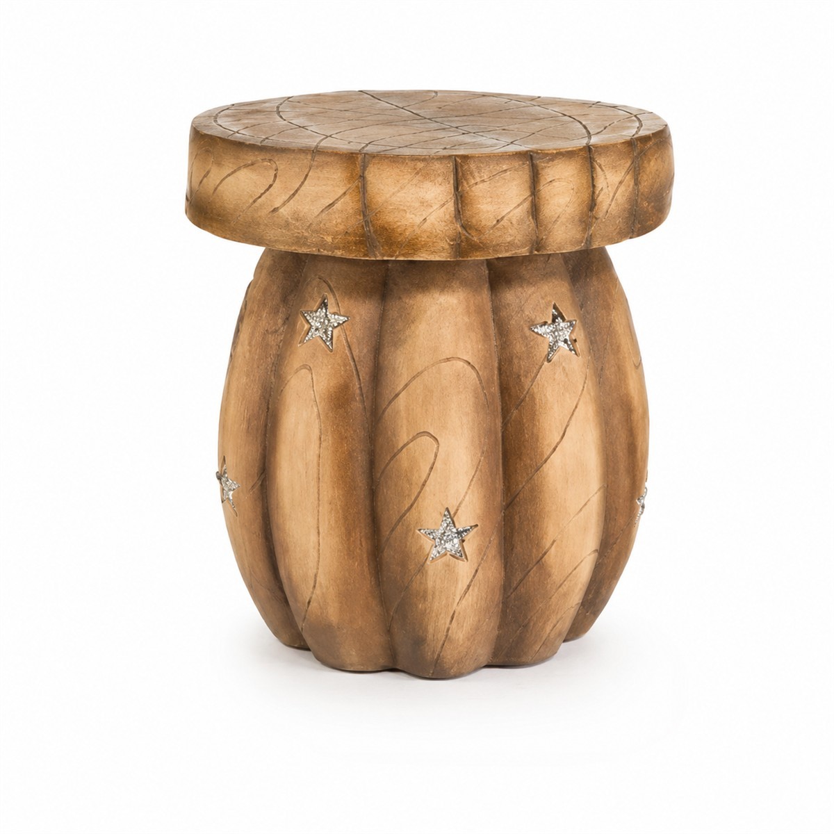holz, hocker, sternchen, holzstuhl, rund