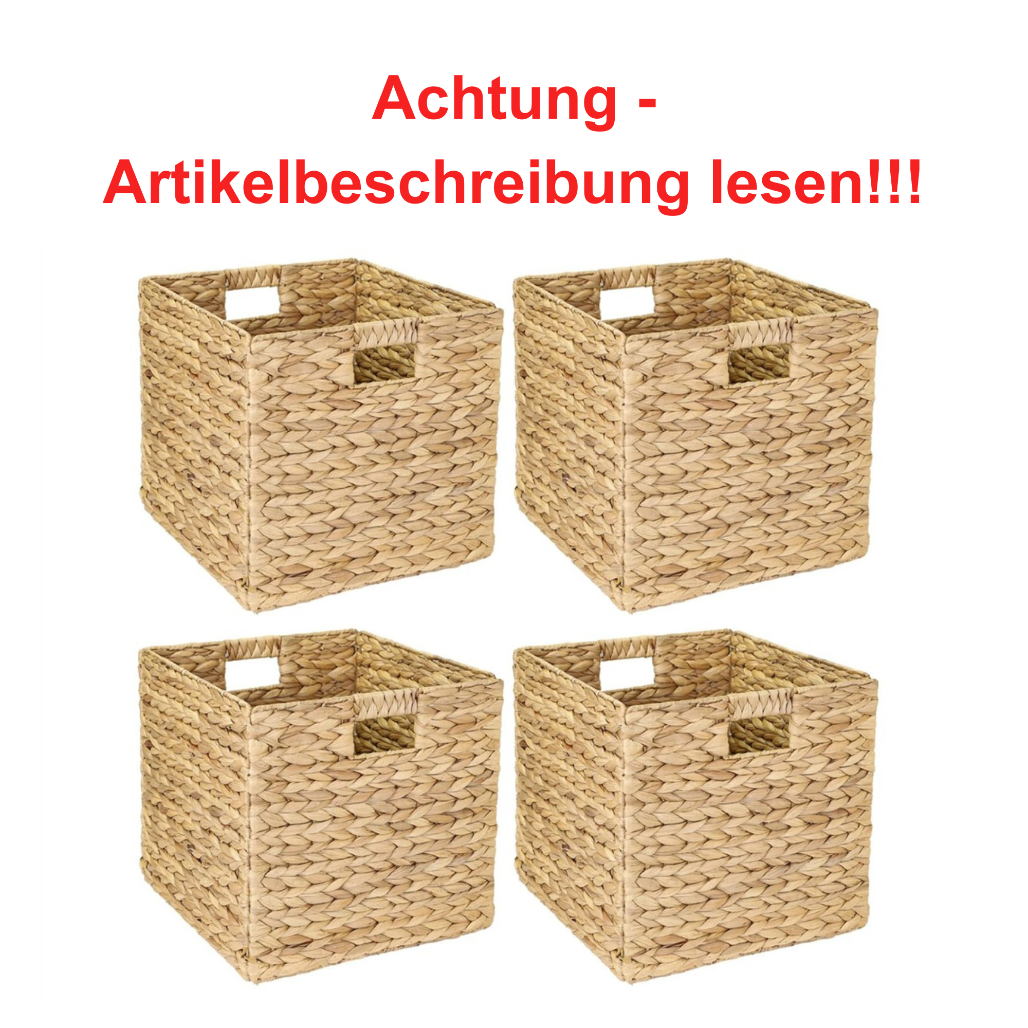 Wäschekorb, Aufbewahrungskorb, geflochtener Korb, Stroh/Korb, viererセット