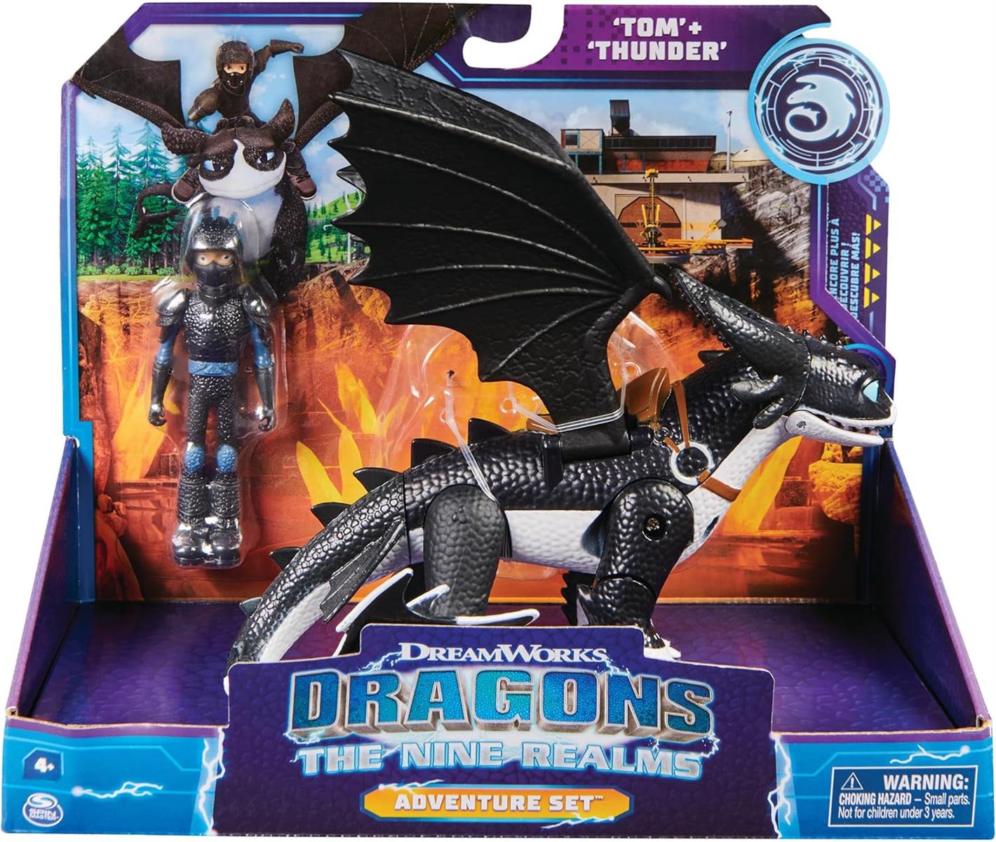 Spin Master 6066397 Dreamworks Dragons „Die 9 Welten“ - Adventure Set mit Drache und Reiter Figur, Tom und Thunder, für Kinder ab 4 Jahren