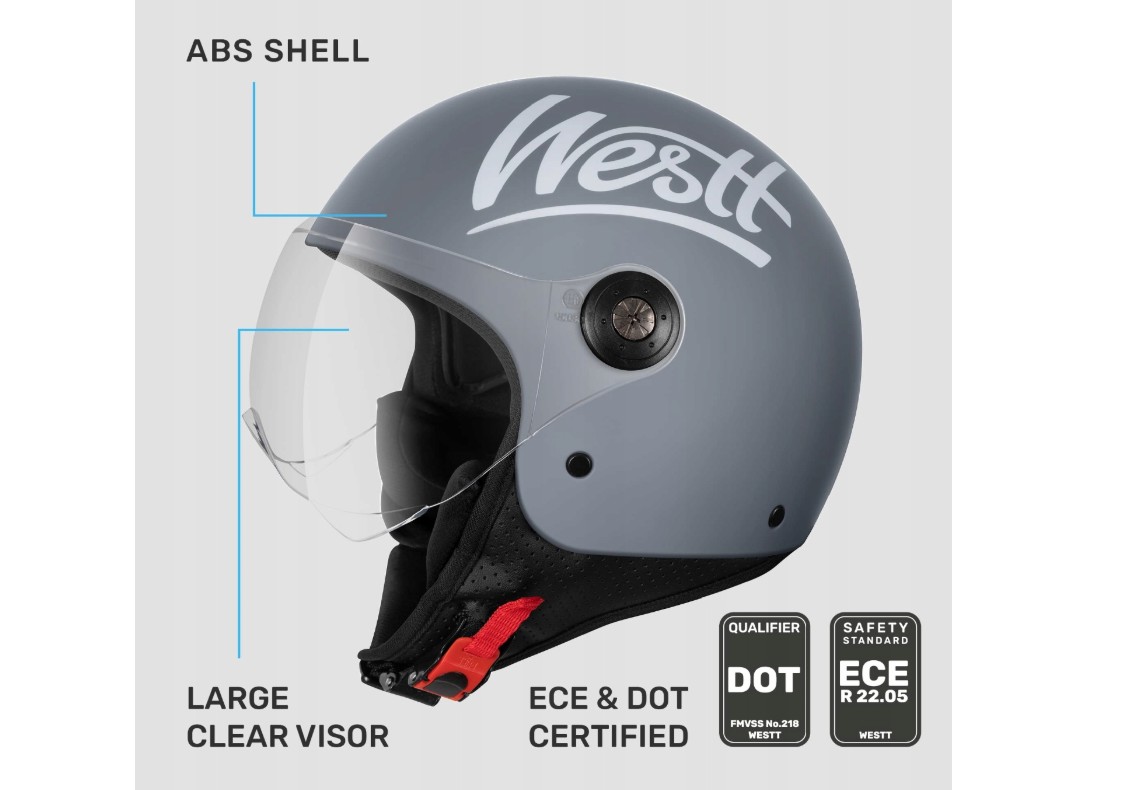 Offensichtlicher Helm, ABS-Schale, Großes Visier, ECE-zertifiziert, DOT-zertifiziert