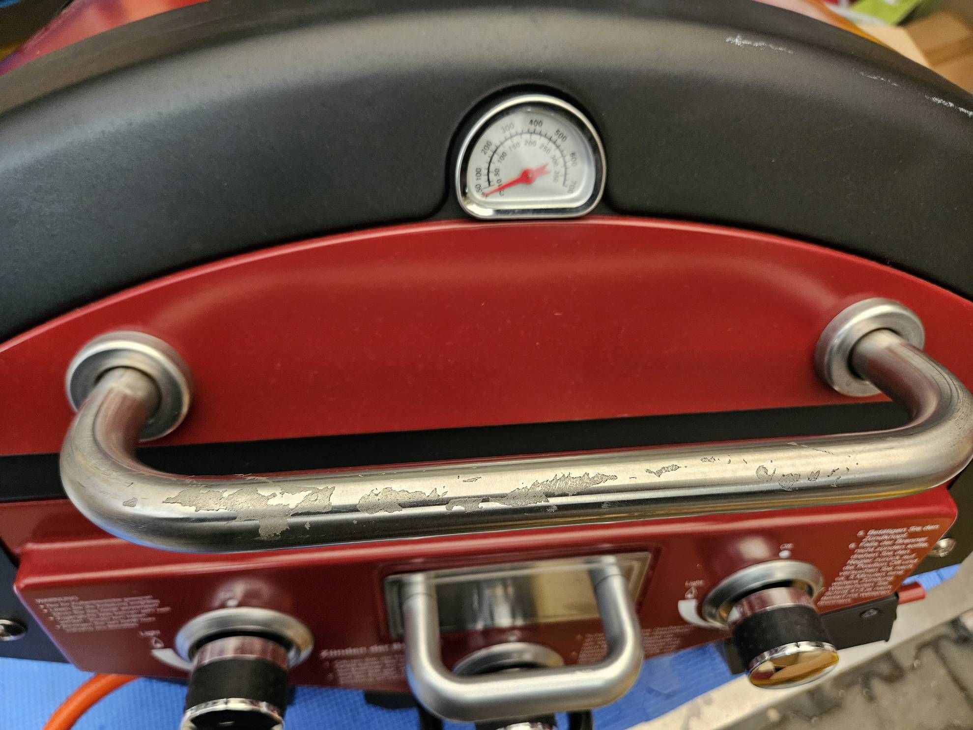 El Fuego Tischgasgrill Smoker Medison 2 Brenner Rot #E364