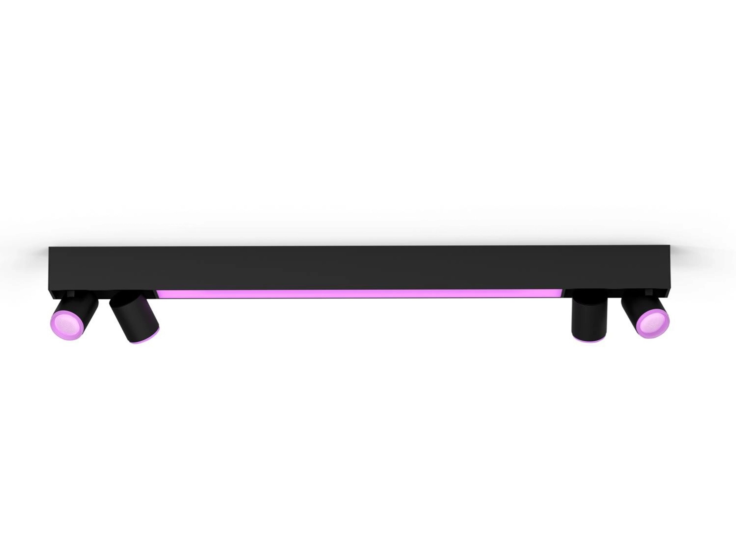 Philips Hue Spot 4 flg. White & Color Ambiance Centris Spot Schwarz 4200 lm