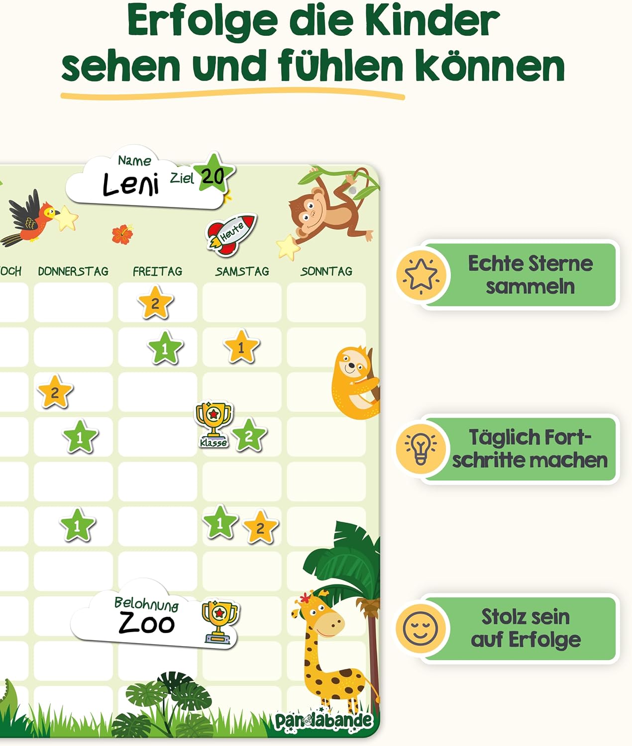 kalender, kinderkalender, sternensammeln, zoo, mach schritte