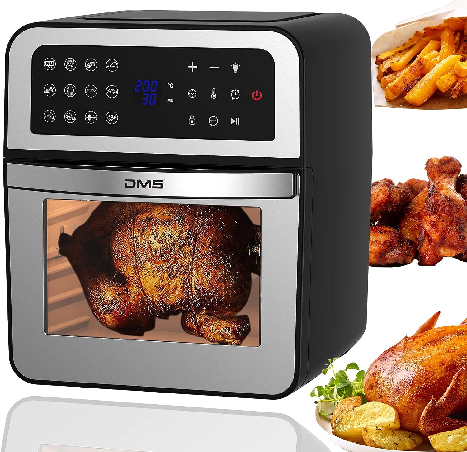 DMS HF 12S XXXL 12 Liter Heißluftfritteuse Fritteuse| Backofen Heißluftgrill