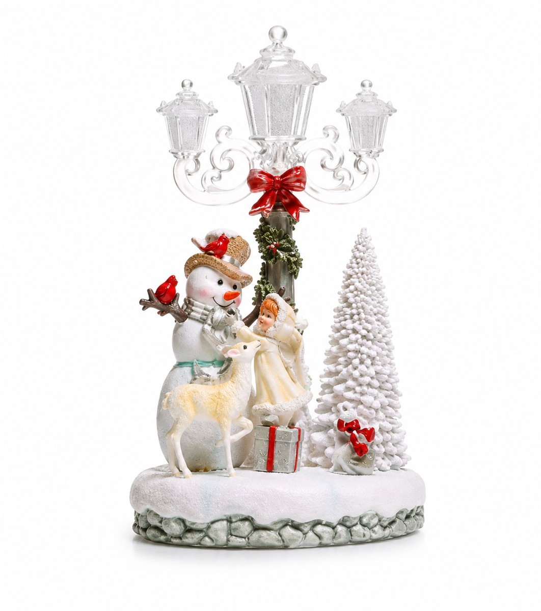 Weihnachtsdeko, Schneemann, Lichtstrahler, Schneefigur, Weihnachtsbaum