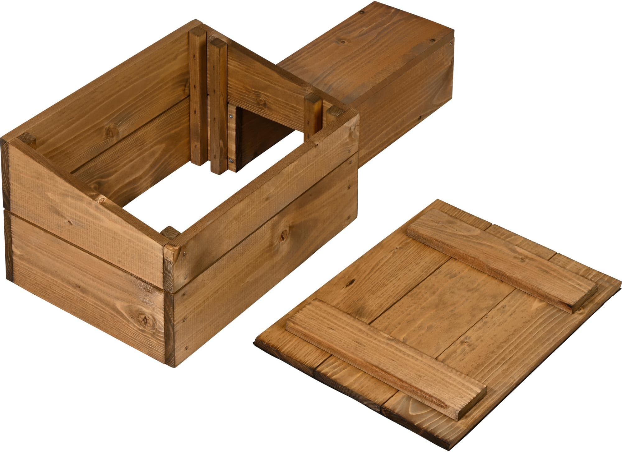 Pflanzkasten, Holz, Braun, Rechteckig, Abnehmbarer Deckel